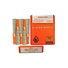 SHERBINSKIS THCA LIVE ROSIN 5PK JOINTS / SNACK BOX - SATIVA